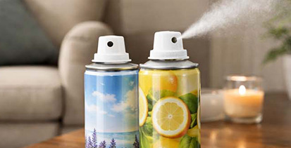 فيما يتعلق بتغليف معطرات الجو في علب معدنية